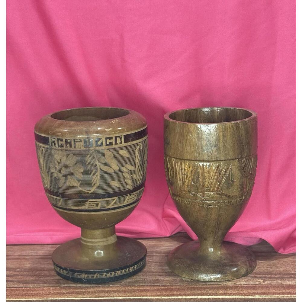 Hand Carved Wooden Goblets
